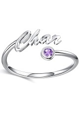 little personalized name silver baby ring